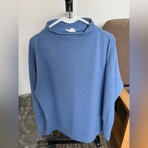 Tribal Blue Cowl Neck Sweater Corduroy